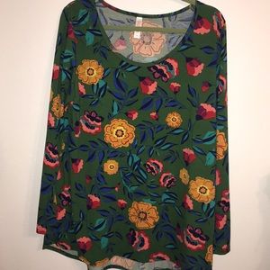 Green with bold flowers LulaRoe Lynnae